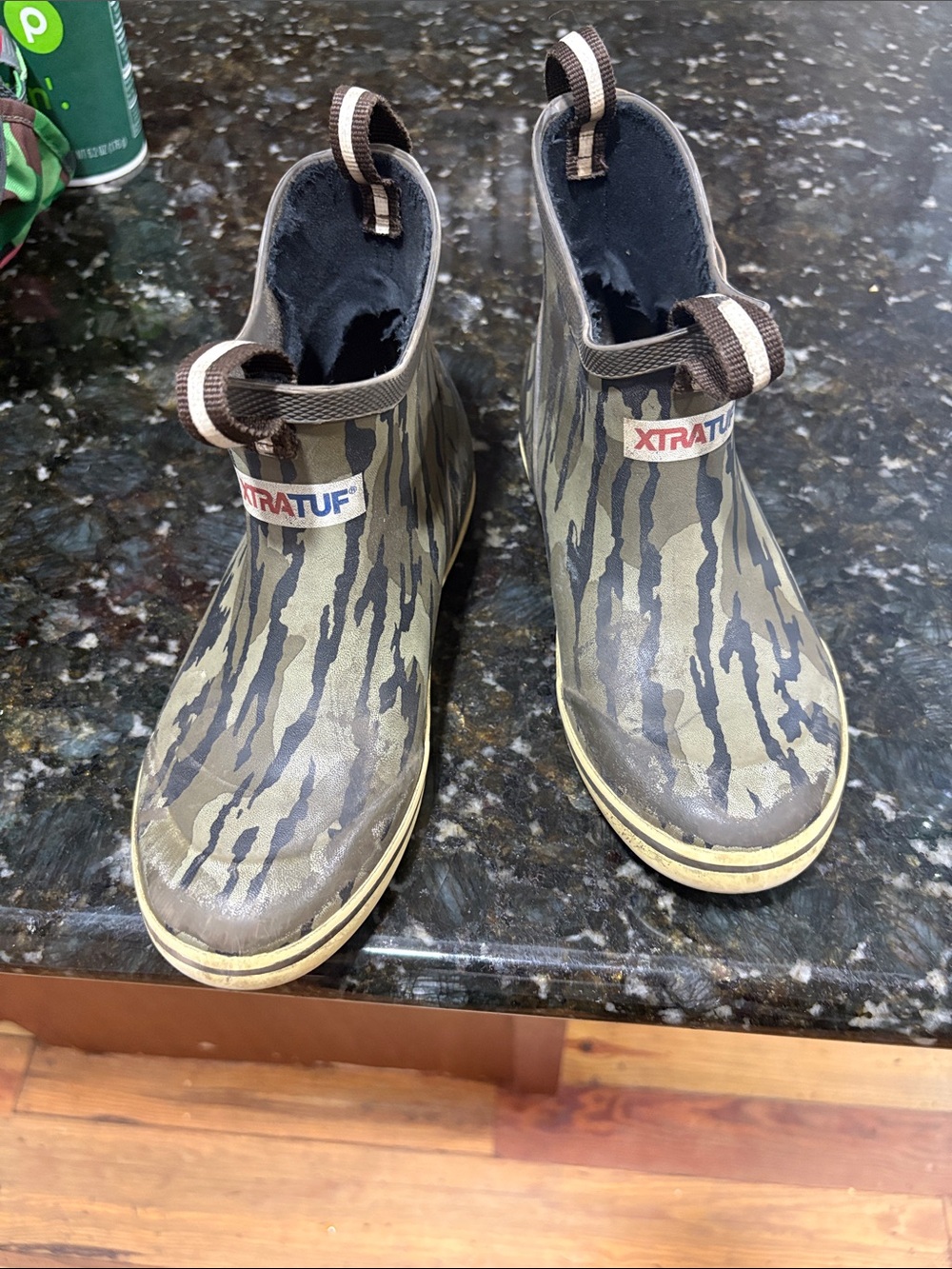 XTRATUF Kids' Green Camo Pull-On Rain Boots